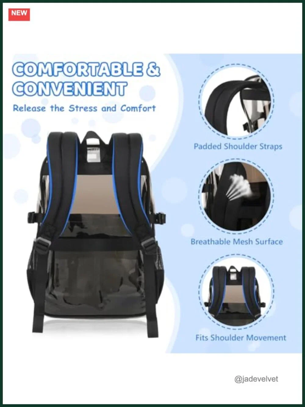 Clear Backpack for School, Heavy Duty TPU Transparent Bookbag, Stadium Approved